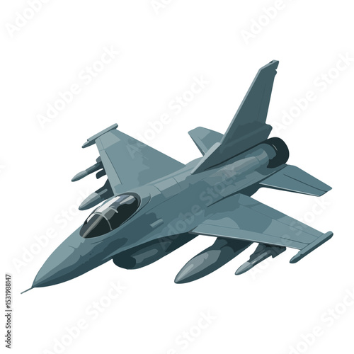 Jet Fighter Vector Illustration – Military Aircraft Clipart in Flat Design.