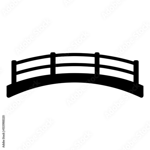 Simple black bridge silhouette illustration against a white background design element
