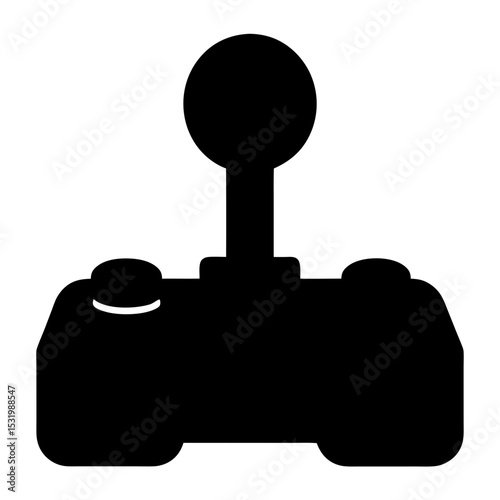 Iconic joystick controller for retro gaming, providing directional and button input