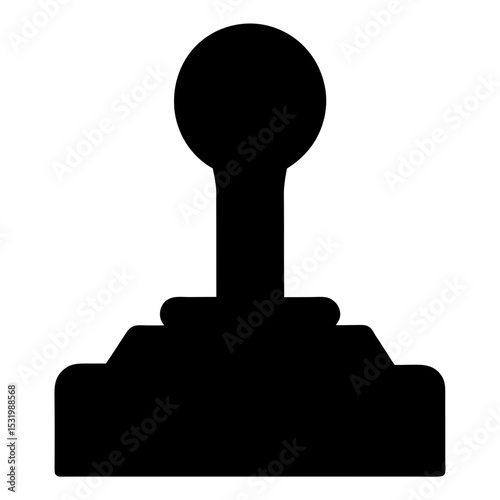 Stylized black silhouette of a manual car gear shift stick
