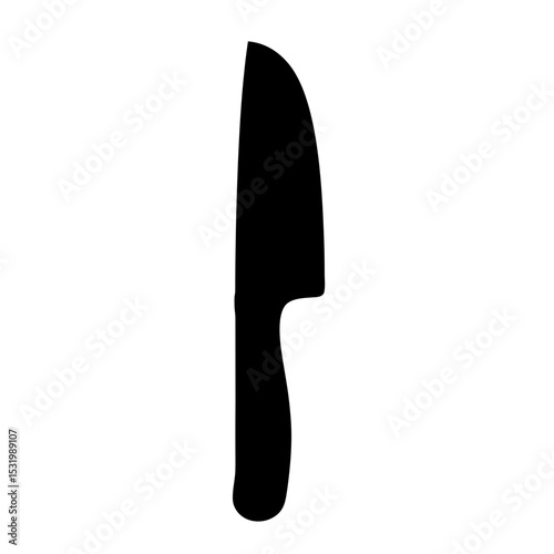 Sharp chef knife silhouette for culinary preparation and food industry illustration