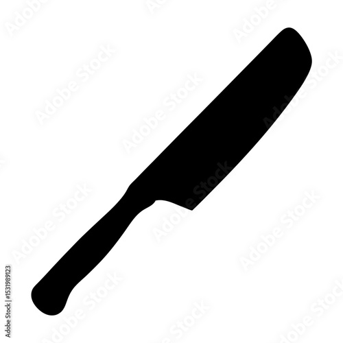 Silhouette of a chef's knife with a comfortable handle and blade