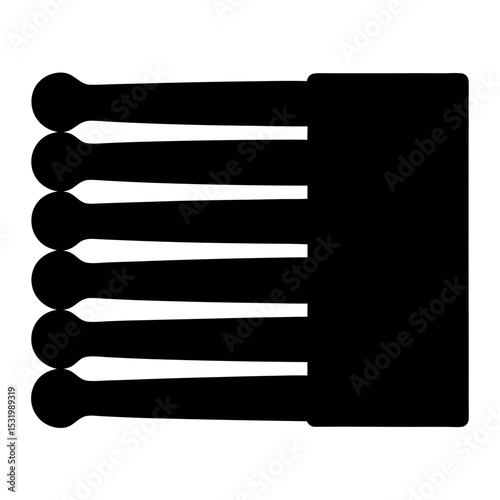 Abstract black and white minimalist illustration with multiple rectangular projections