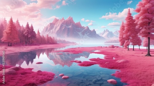 Fototapeta Naklejka Na Ścianę i Meble -  Infrared Vision of Plitvice Lakes National Park