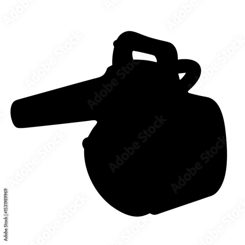 Silhouette of a portable leaf blower, great for garden or yard work