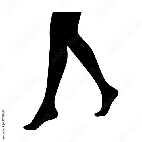 Elegant Silhouette of Legs in Tights, Expressing Movement and Fashion