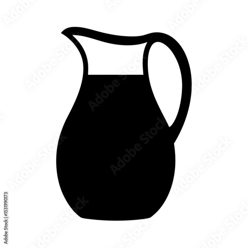 Silhouette of a classic water pitcher for serving refreshments beautifully designed