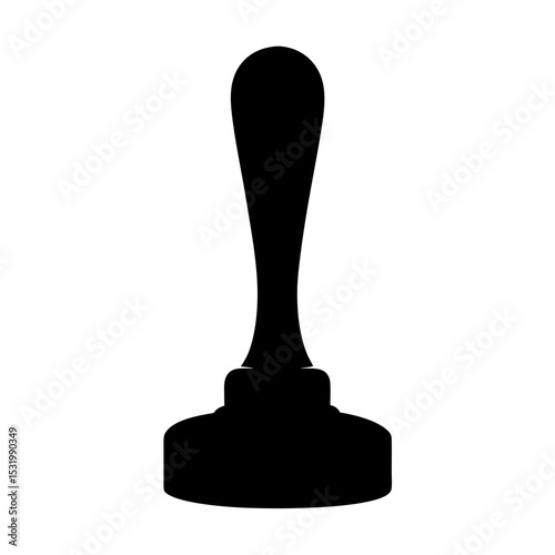 A stark silhouette of a vintage ink blotter with a smooth handle