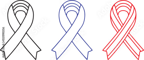 Alzheimers Ribbon Icon Awareness Support Charity Medical Cause Flat Vector for Health Campaigns