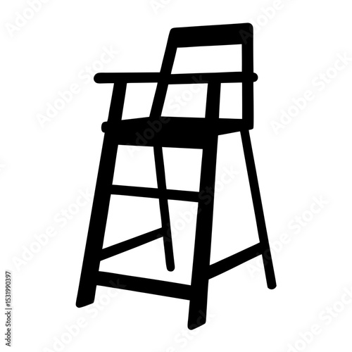 Silhouette of a lifeguard chair symbolizing safety and watchfulness on duty