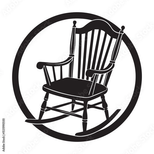 rocking chair icon silhouette vector illustration isolated on white isolated on white