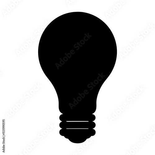 Black silhouette of a light bulb representing ideas and innovation.