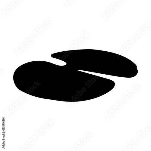 Simple silhouette illustration of a lily pad floating gracefully on the water