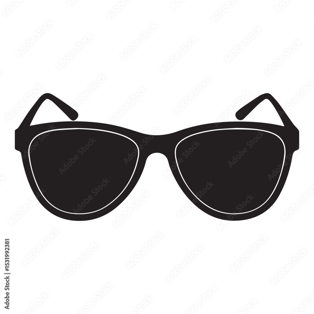black sunglasses icon silhouette vector illustration isolated on white black sunglasses icon silhouette vector illustration isolated on white