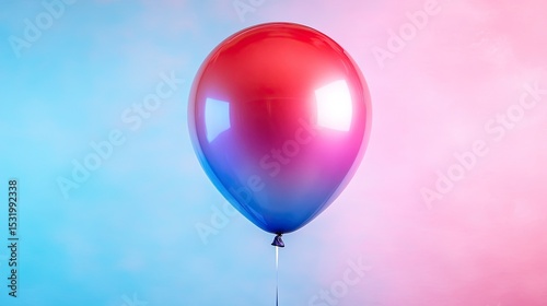 Colorful Gradient Balloon Floating Gracefully, Perfect for Celebrations, Parties, and Event Themes 