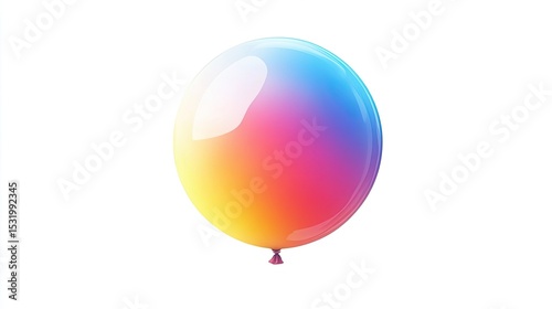 Colorful Gradient Balloon Floating Gracefully, Perfect for Celebrations, Parties, and Event Themes 