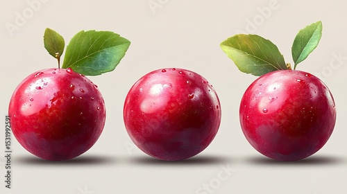 Cranberries on a transparent background 