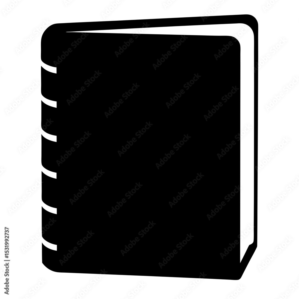 Fototapeta premium Simple minimalist black and white book graphic with blank cover design