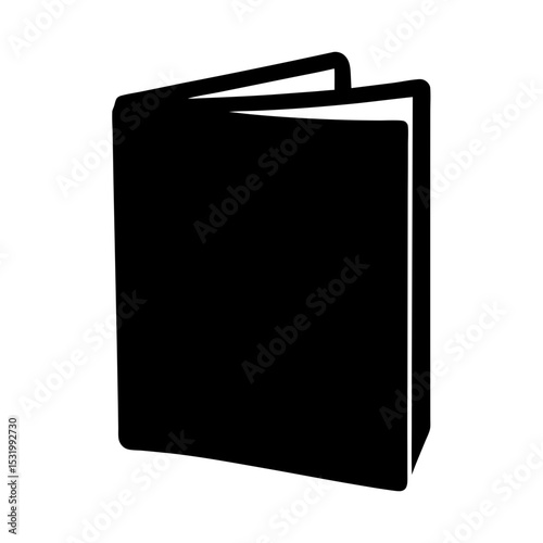 Black and White Minimalist Illustration of an Open Book Icon Design