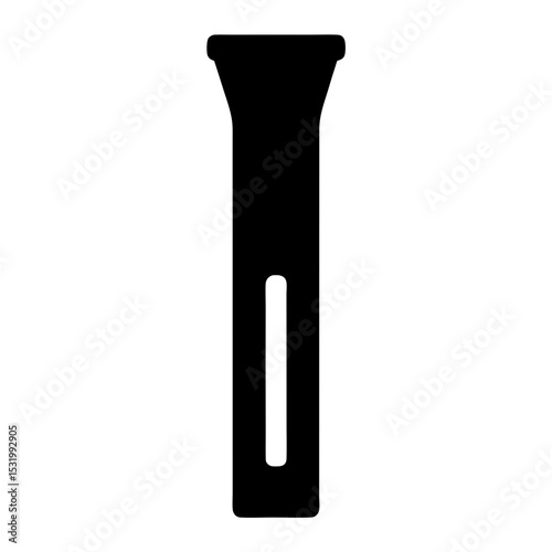 Black silhouette of a test tube or similar scientific laboratory equipment