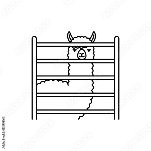  Alpaca Within Confined Enclosure Bars