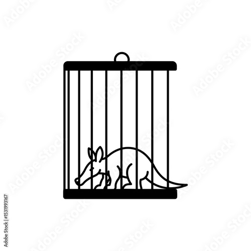  Aardvark Resting at Base of Enclosure