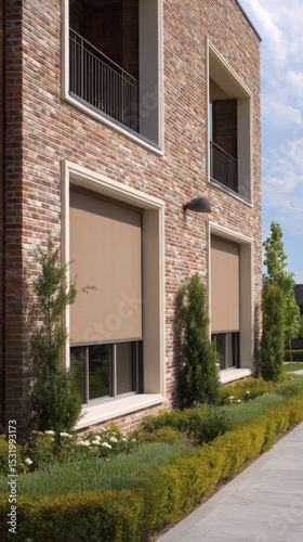 Stunning photo of outside roller blinds for contemporary windows. Outside shutters on the home s windows.