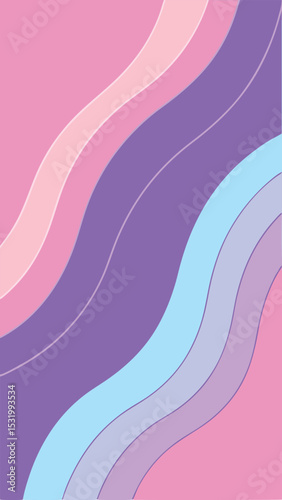 Abstract pastel colors background with wavy stripes suitable for creative design projects