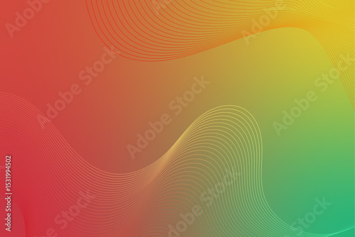 Orange and yellow gradient waves form an abstract line art pattern for a textured sun-like background illustration