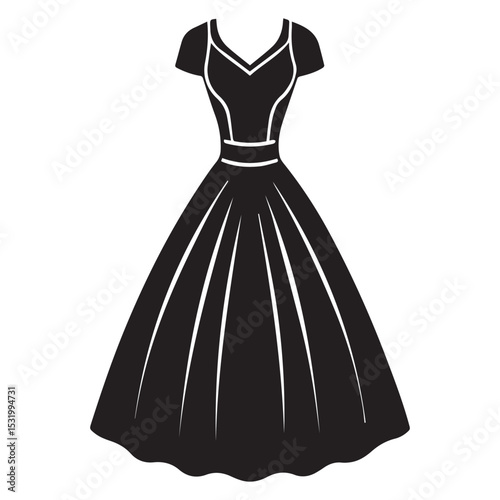 wedding dress icon silhouette vector illustration  isolated on white background