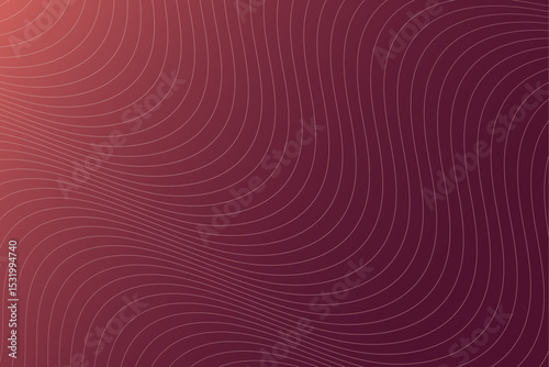 Abstract red vector background with a dynamic pattern of light, swirling lines, and curved shapes