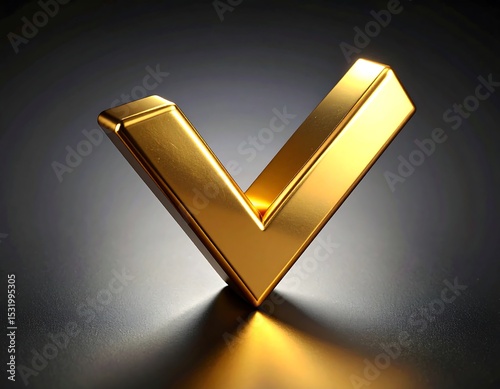 Gold checkmark 3D render