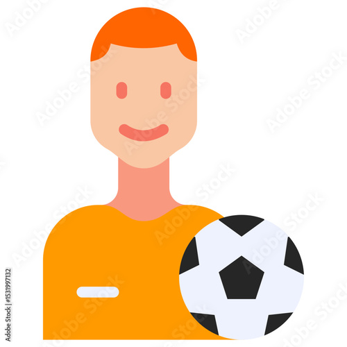 soccer player flat icon
