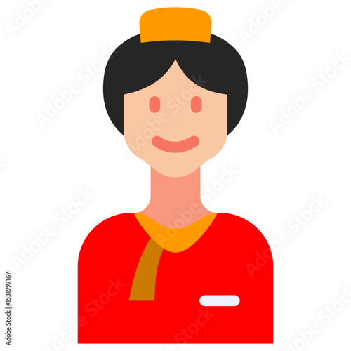 air hostess flat icon