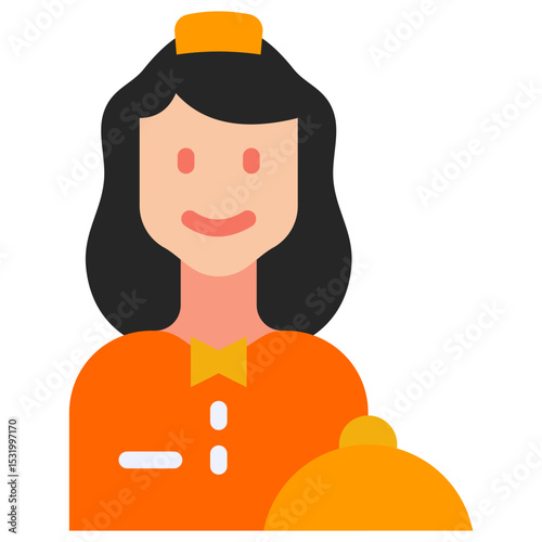 waitress flat icon