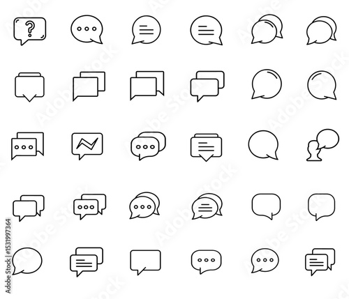 Dialogue and Chat Icons – Vector Communication Symbols