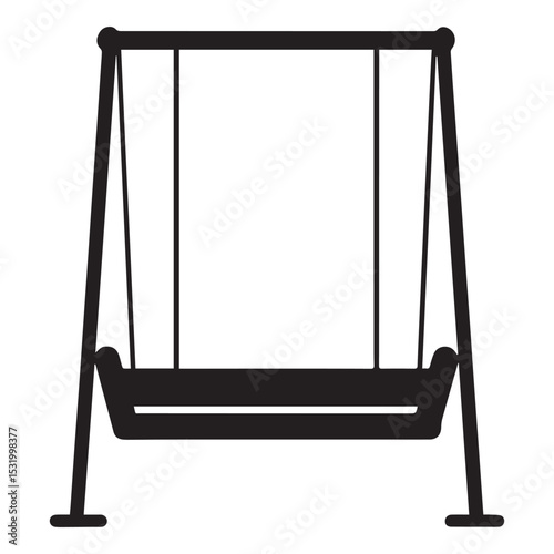 wooden swing icon silhouette vector illustration  isolated on white