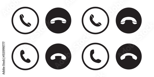 Vector phone icon set. Phone icon button. Phone icon in flat style. Vector illustration on isolated background.