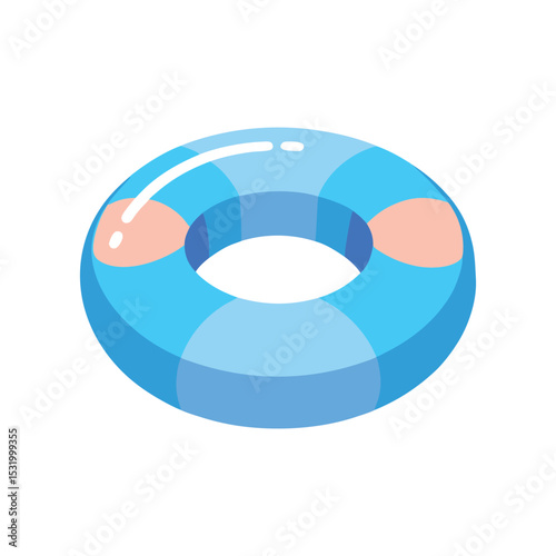 Isolated blue life buoy ring vector illustration summer vacation and safety equipment