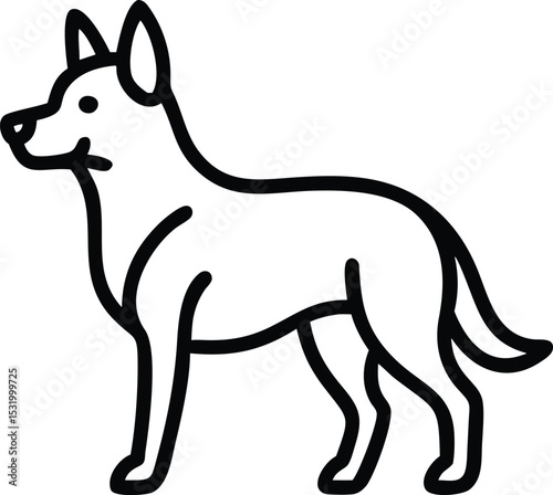 German Shepherd Dog crazy Style Vector Illustration 