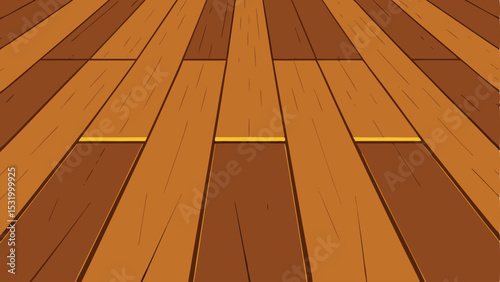 Cartoon wooden floor perspective view suitable for backgrounds and design elements