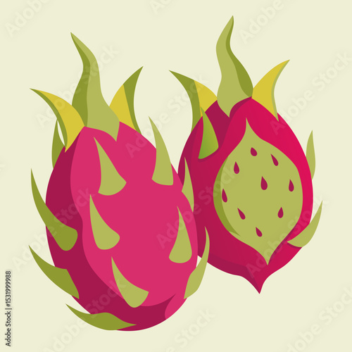 dragon fruit on a white background