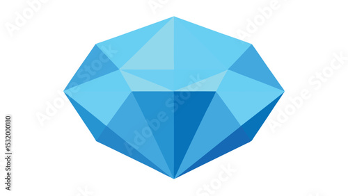 Blue geometric diamond illustration with transparency for versatile design projects