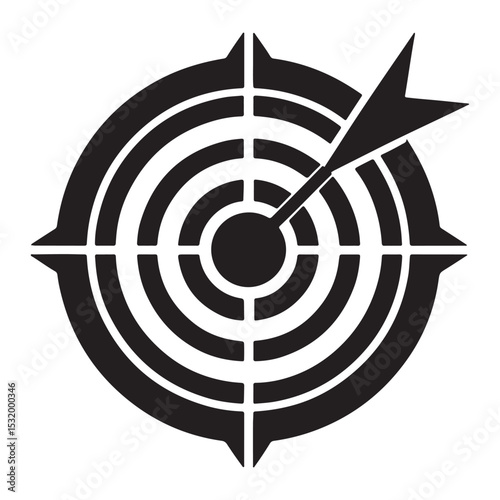 black and white darts icon silhouette vector illustration isolated on white