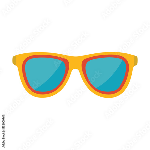 Stylish yellow sunglasses with blue lenses for summer fashion and eye protection