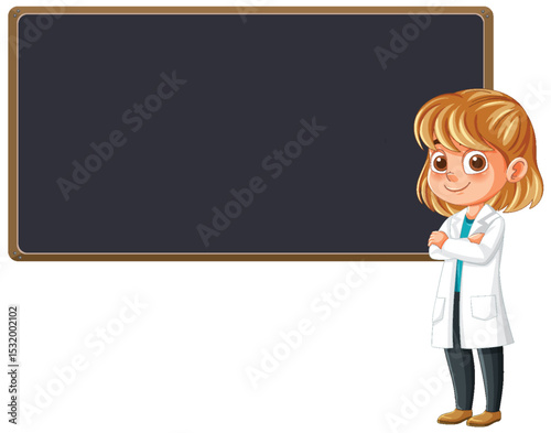 Scientist Teaching in Classroom Illustration