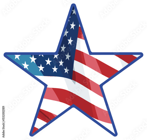American Flag Star Vector Illustration