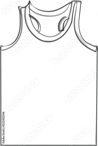 continuous line drawing of vest , man clothing, undergarments flat design