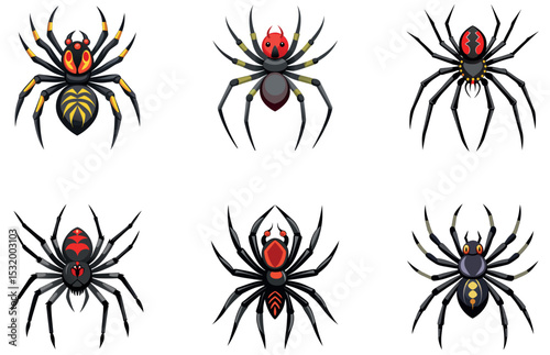 Spider Vector Designs Scary and Stylish Spider Illustrations for Halloween and Nature-Inspired Art