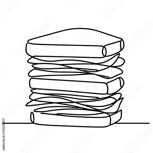 Stack of sandwiches in line art symbolizing lunch and street food